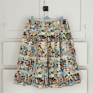 i.e. Cotton A-Line Skirt Abstract City Print Size 6
